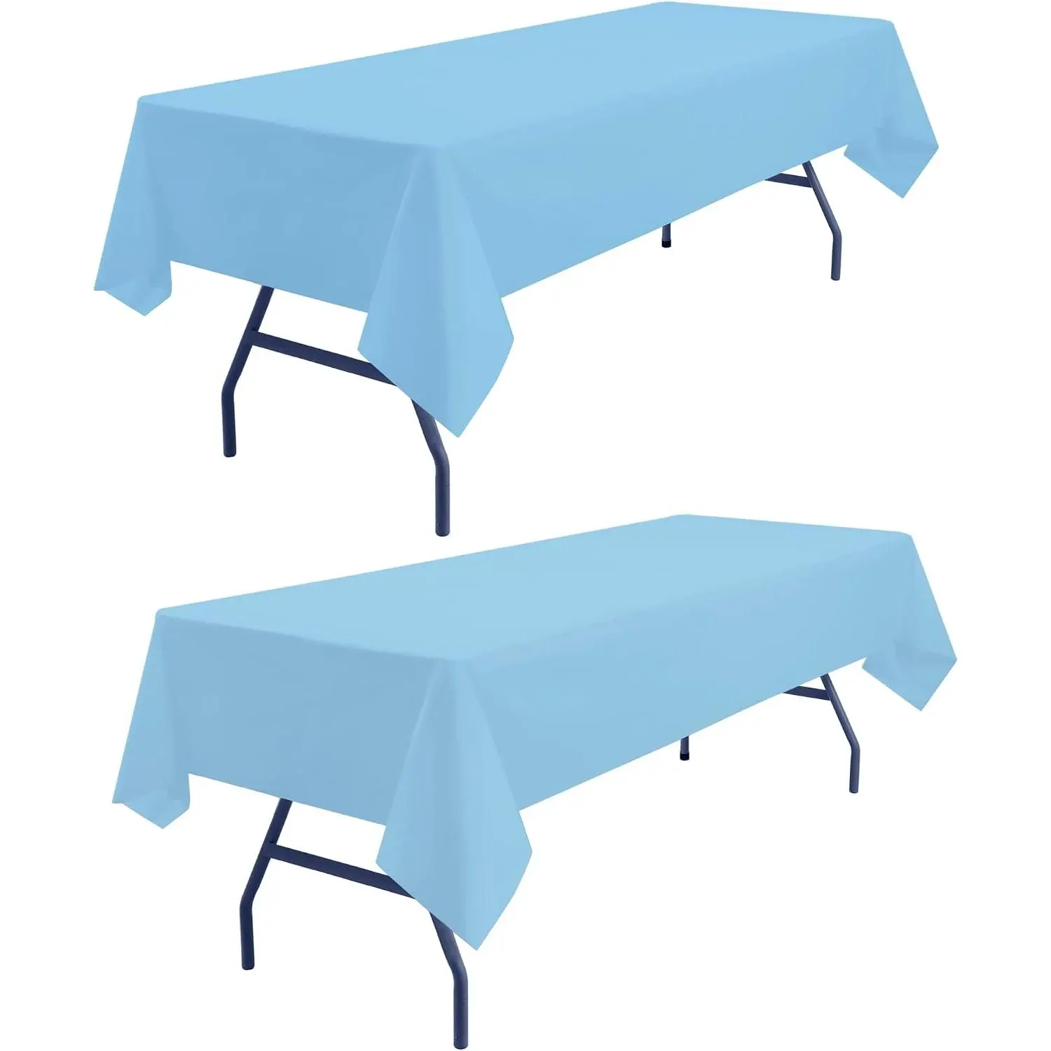 Light Blue Tablecloths Plastic 2 Pack Sky lt Blue Disposable Table Covers 54" x 108" Table Cloths for Parties Birthdays Weddings  Shower Picnic Events Fits up to 8 Foot Rectangle Tables