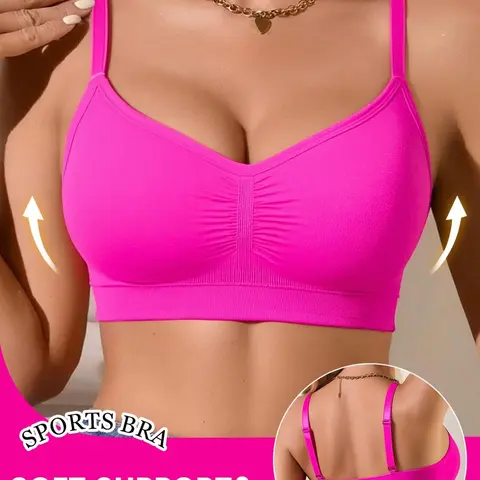 Jelly Support Wireless Bra, Breathable Supportive Sports Bra, Anti-sagging & Push-up Effect, Adjustable Straps, Stretch Skin-friendly Breathable Fabric, Cool for Summer, Ideal for Yoga, Running & Daily Wear, Workout Sports Bras