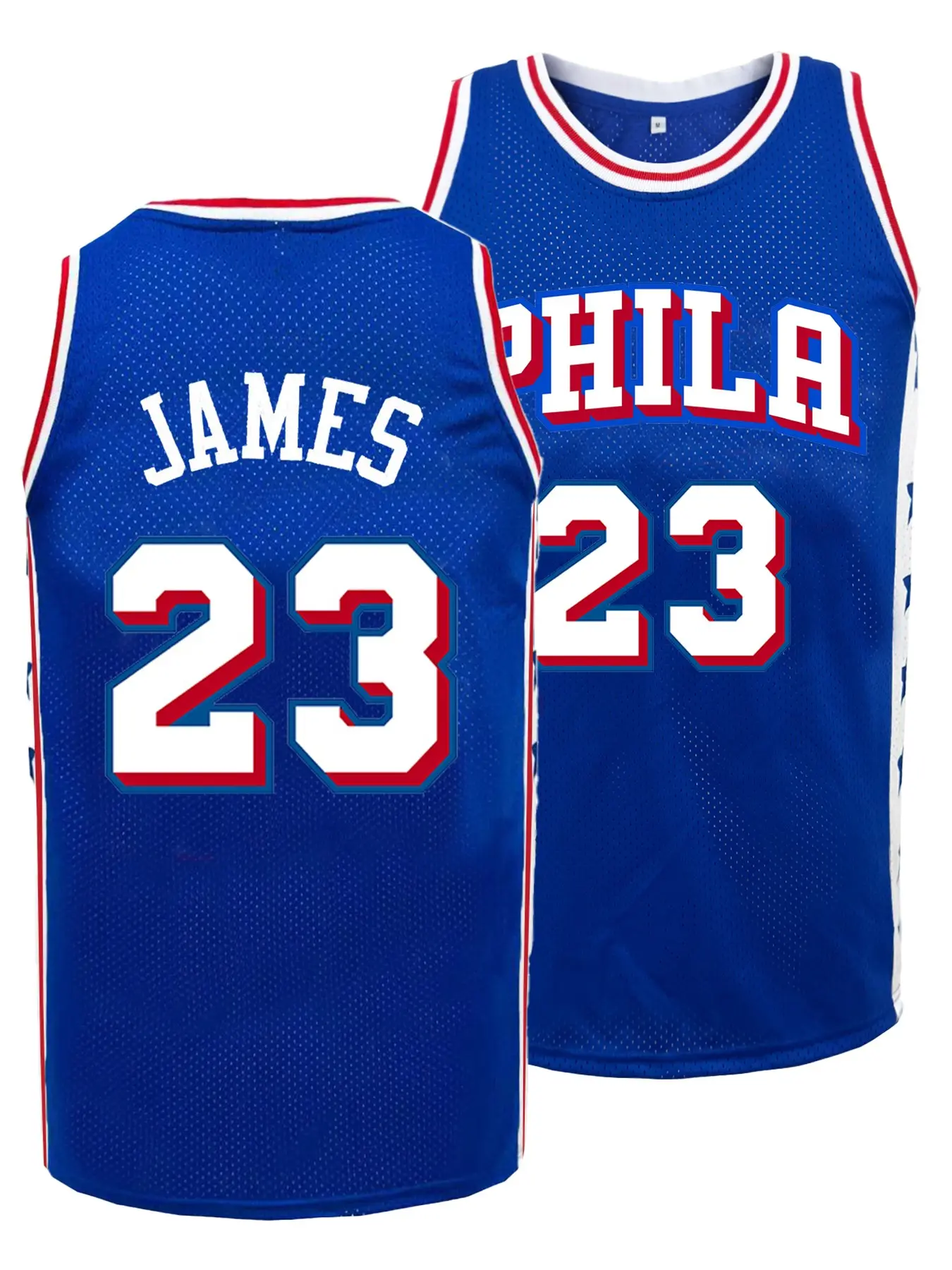Men's PHILA 23 Retro Basketball Jersey Embroidered Sleeveless Vest Breathable Sports Training Casual Top