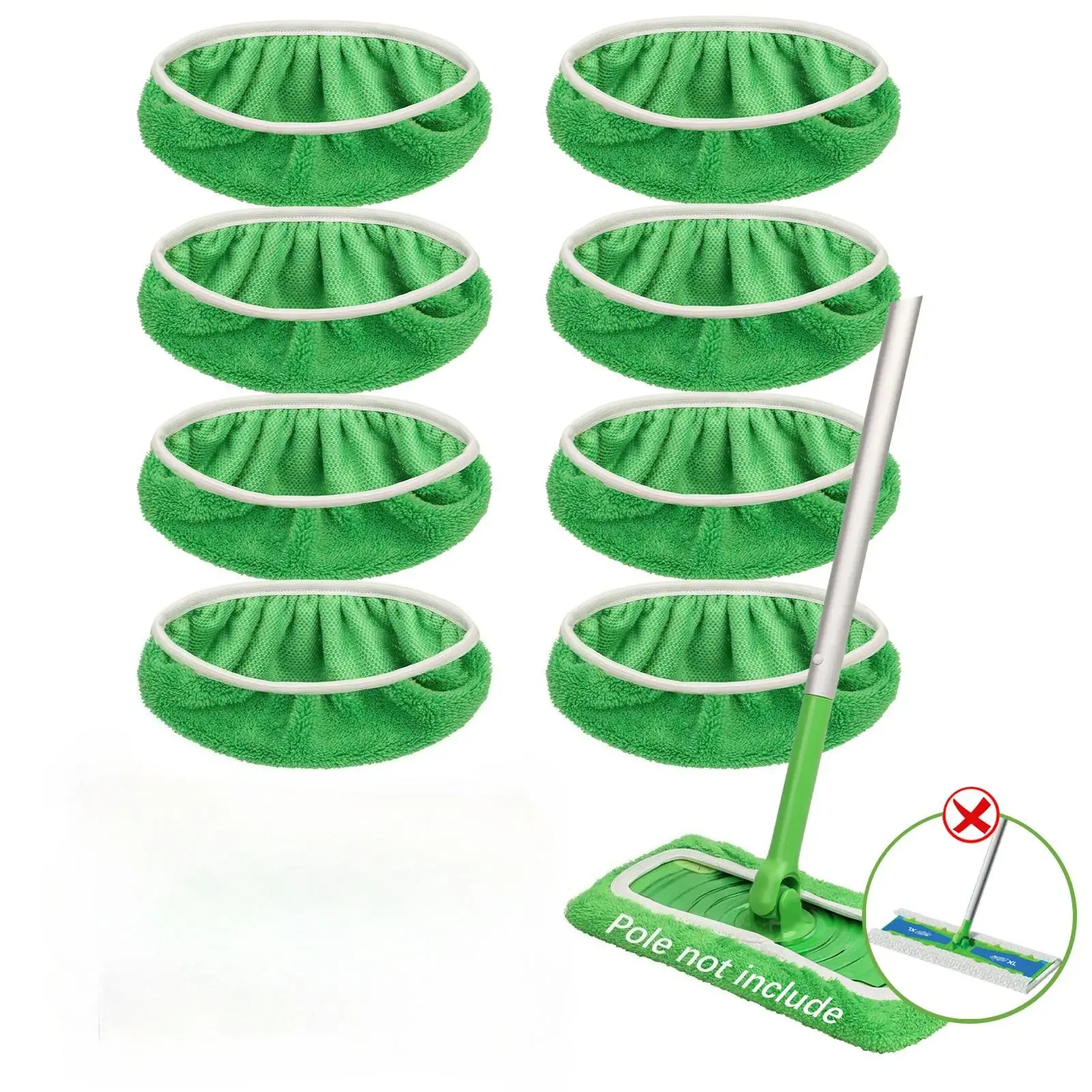 4Pcs Microfiber Mop Pads Compatible with Swiffer Sweeper Mop Wet and Dry Flat mop Cover Replacement Reusable Sweeping pad Refills Handle Not Include