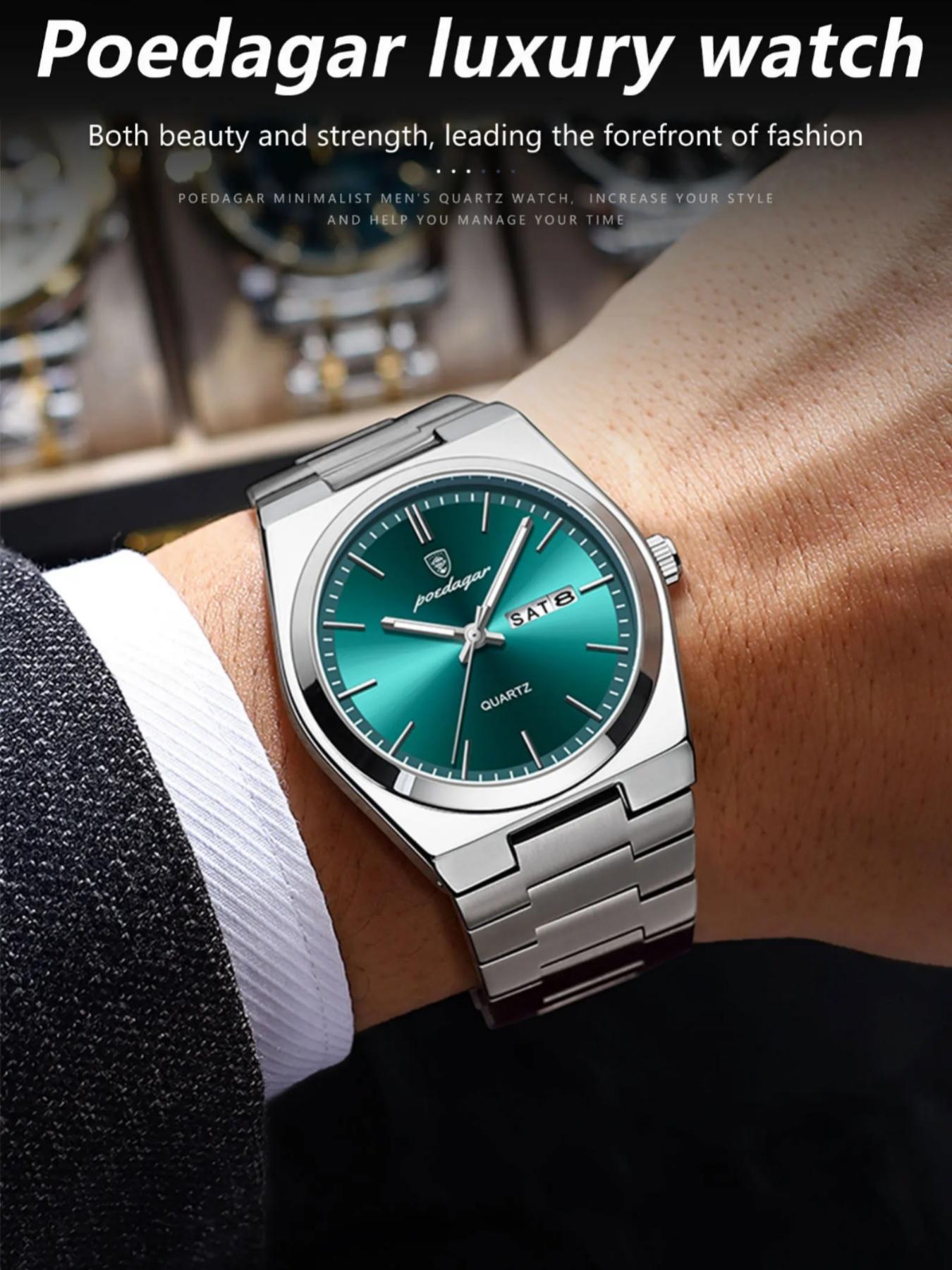 Men's Round Dial Analog Quartz Watch with Stainless Steel Strap, Business Fashion Watch, Modern Fashionable Wristwatch Men's Round Dial Analog Quartz Watch with Stainless Steel Strap, Business Fashion Watch, Modern Fashionable Wristwatch