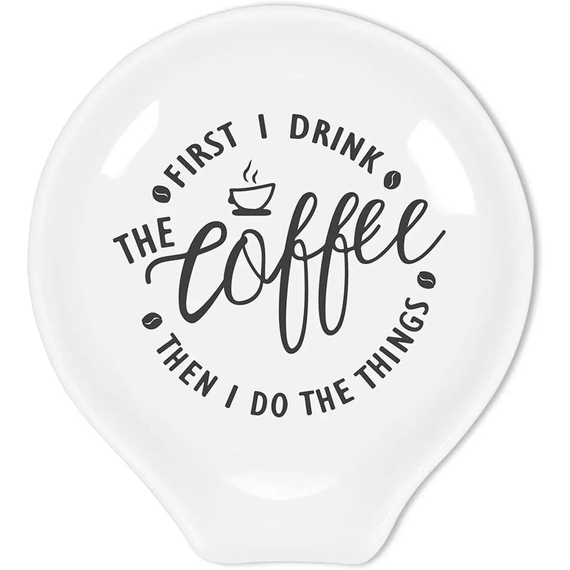 Funny Coffee Spoon Rest-But First Coffee Ceramic Spoon Holder-Cafe Station Bar Accessories