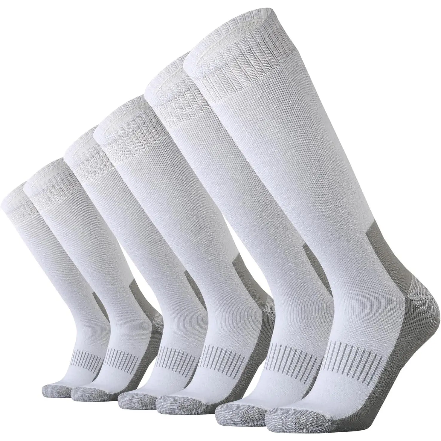 Men's Cotton Full Cushion Over the Calf Knee High Tube Socks for Team Sports, 3 PairsGift
