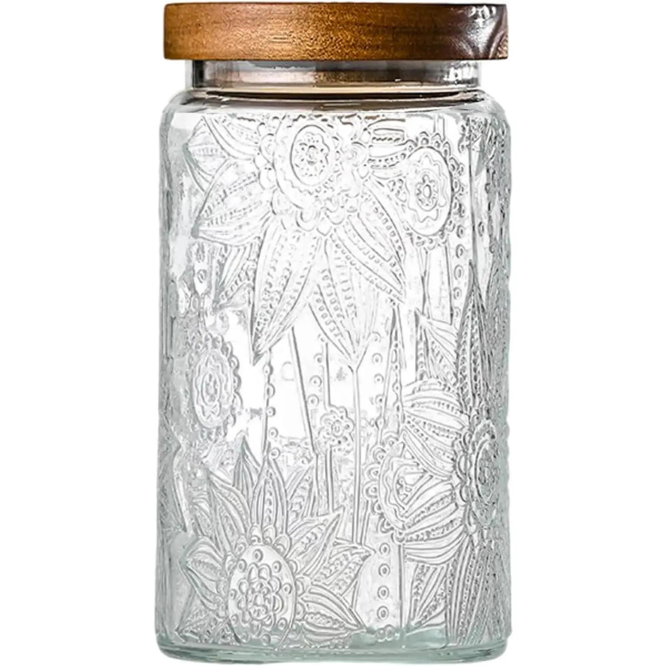 32oz Vintage Glass Jars With Lids, Airtight Food Storage Containers, Kitchen Canisters For Sugar, Coffee, Tea, Spice, Flour, Candy Cookie, Pasta, Cereal, Cute Decorative Jars