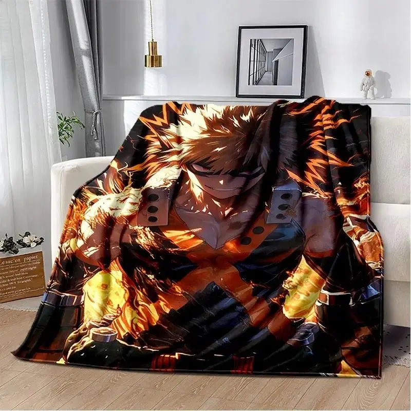 My Hero Academia Deku Bakugo 3D Plus Ultra Flannel Blanket, Ultra soft cozy warm cooling blankets, bedding, bed accessories, Bedroom Couch Teen Room Decor Birthday Christmas Gift For MHA Anime Shonen Jump Fans