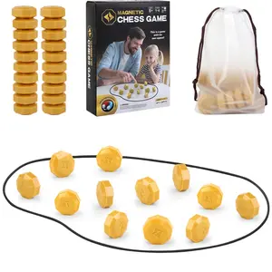 Fun New Magnetic Chess Game Set with 20 Pieces & Storage Bag, Large Plastic Shell Protection, Portable Board Game for Family Strategy