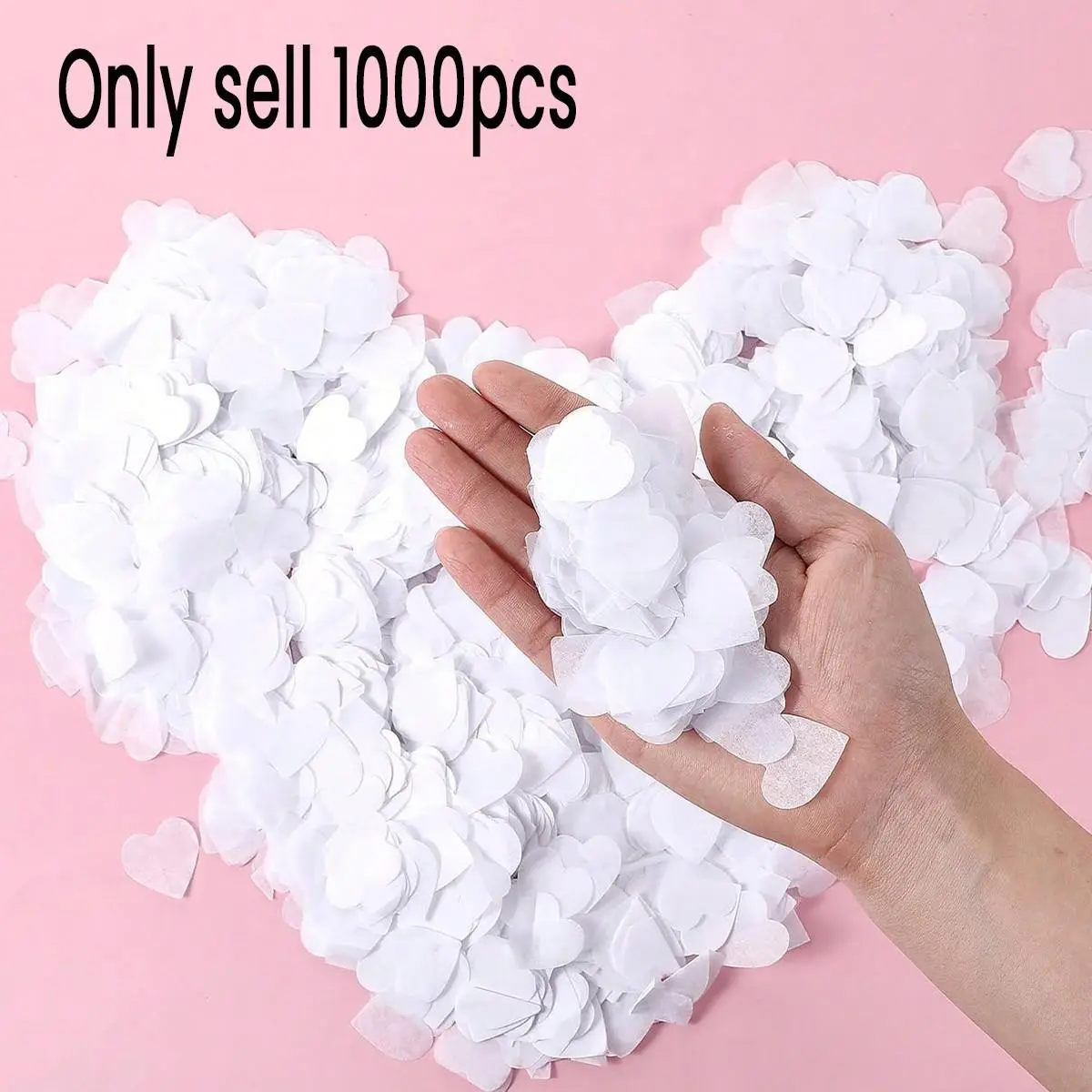 1000 Heart Shaped Confetti Pieces, Wedding Decoration, Engagement Party, Valentine's Day, DIY Celebration, Room Decor, Bridal Gift