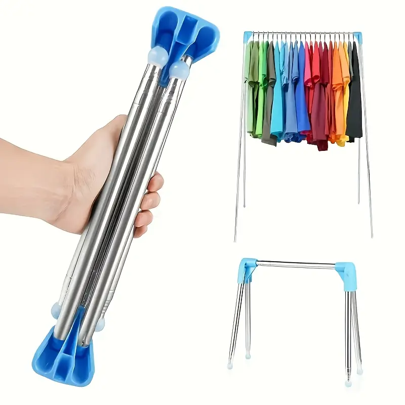 Multifunctional Portable Clothes Hanger 13-28 Inch Retractable Folding Metal Clothes Hanger, Suitable for Home, Laundry, Camping And Travel Random Color One, Drying Racks