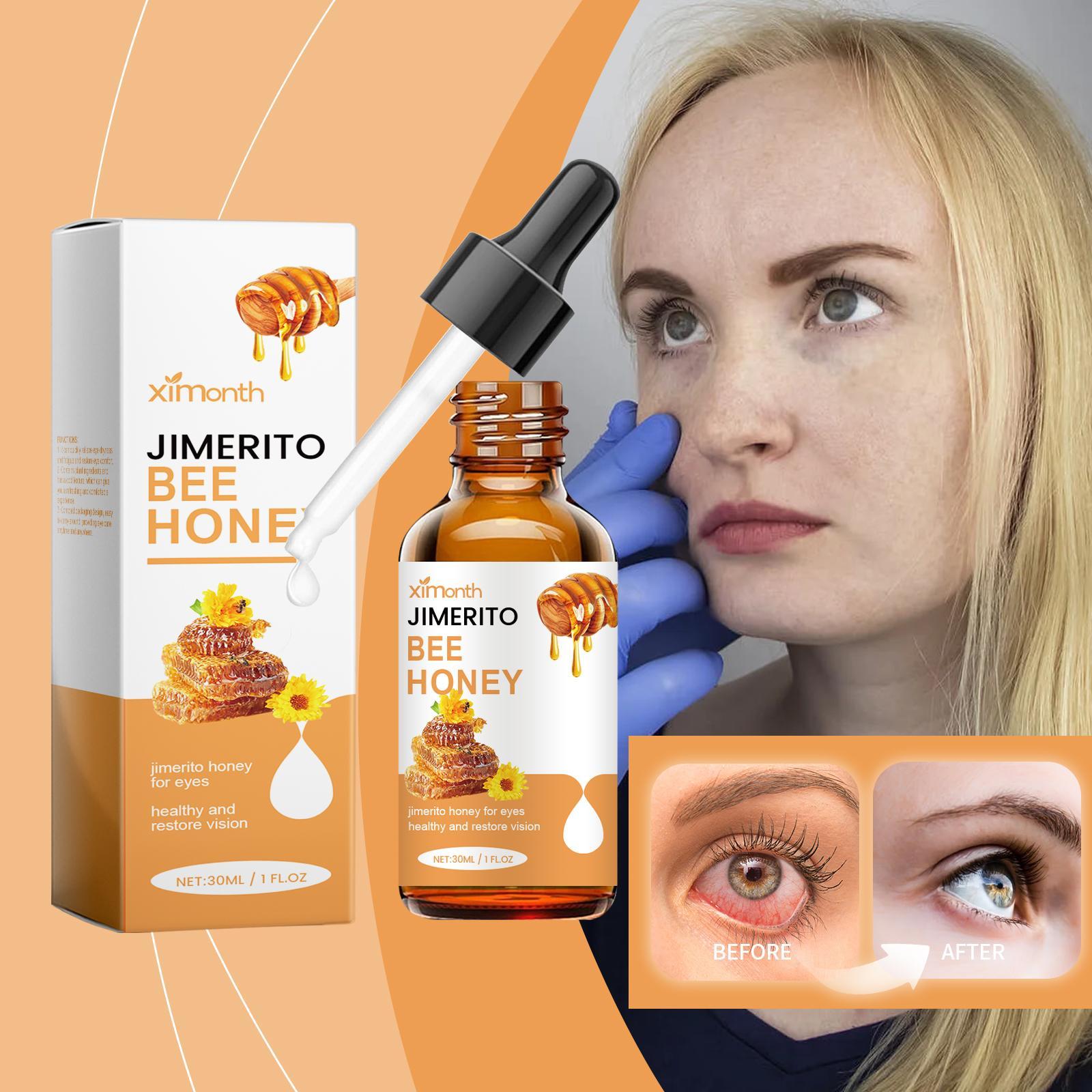 Jimerito Honey for Eyes, Jimerito Honey Eye Drops, Natural Ingredients, Moisturizes & Refreshes Eyes, Daily Eye Care Drops 1 oz