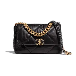 Pre-owned CHANEL 19BAG Cap Bag Medium Black p204823267