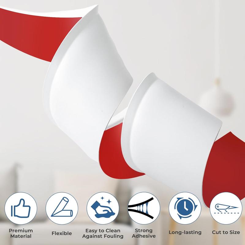 White Wall Molding Trim, 4 Inch x 40 FT Vinyl Baseboard Trim - Peel and Stick Self-Adhesive, Flexible Cove Base Design Prevents Scuffs and Easy to Clean