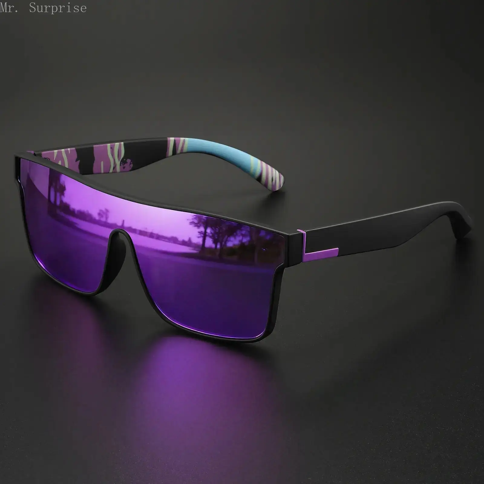 Classic Colorful Sports Sunglasses for Men Women, UV400 Protection Anti-Glare One-Piece Lens Unisex Shades, Trendy Eyewear for Outdoor Activities, Travel, Daily Wear, Cycling, Hiking & Streetwear