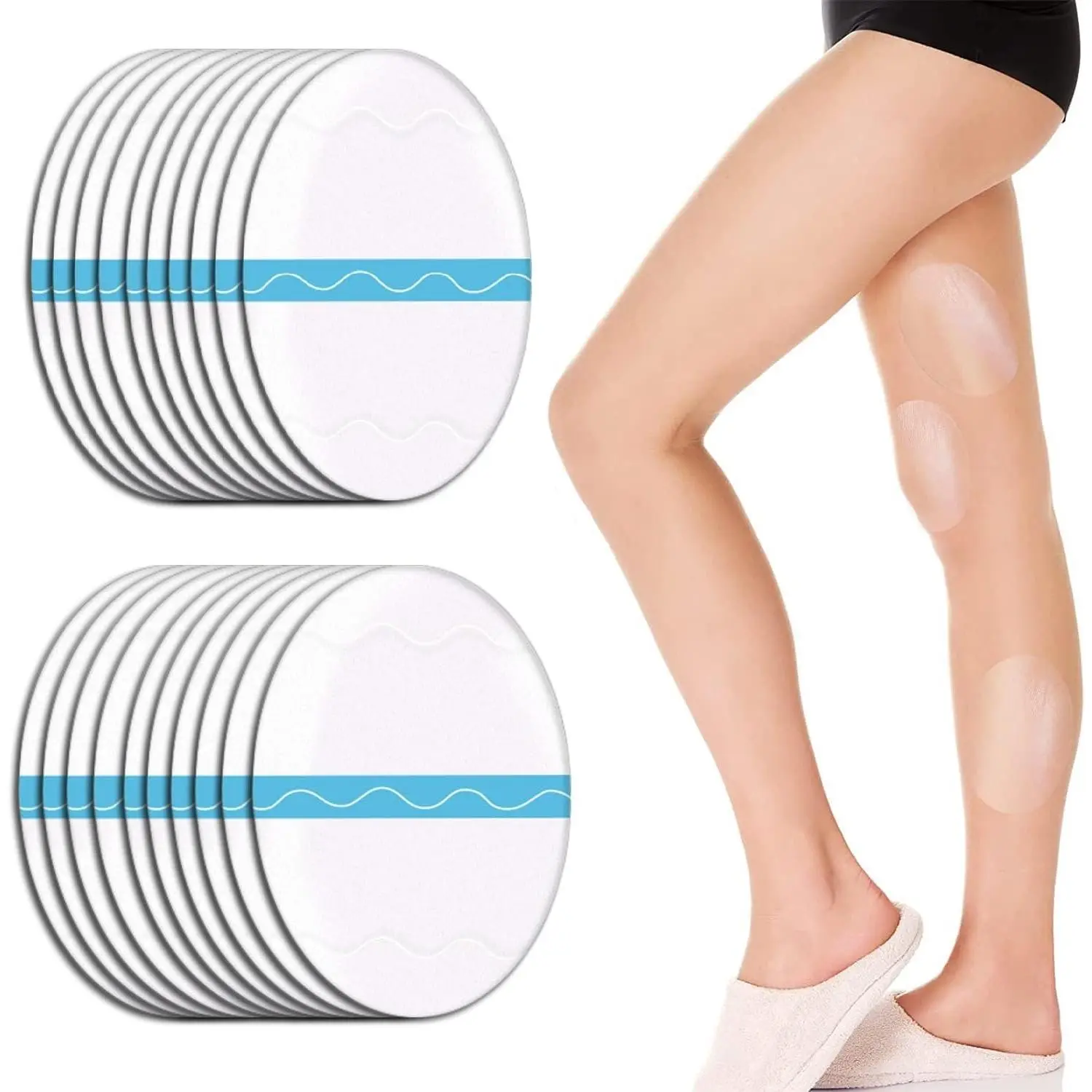 20 Pcs Thigh Inner Anti Chafing Stickers, Self-Adhesive Waterproof Invisible Disposable Anti-Friction Patches, Anti Chafe Pads for Knee Calf, Fit for Men & Women
