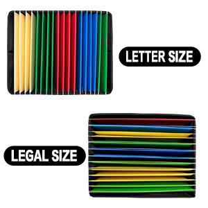 File Box Fireproof Document Box with Lock,File Storage Organizer Box with Mesh Pockets,Collapsible Portable File Box Office File Cabinet with Handle for Hanging Letter/Legal Folder,Black