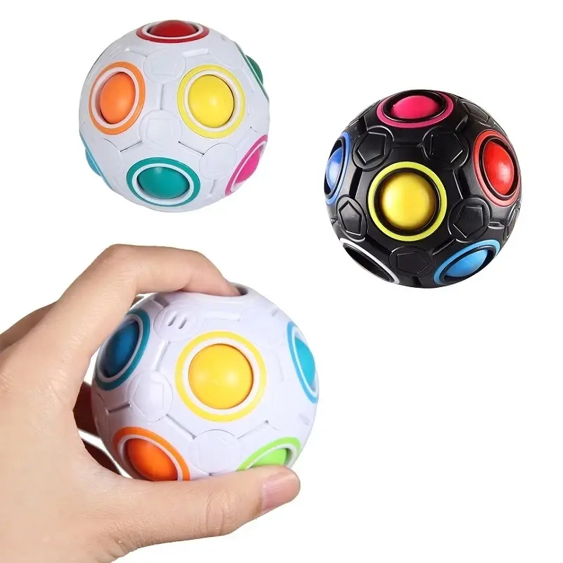 Magic Fidget Cube Puzzle: Stress & Anxiety Relief Toy for Kids & Adults | Educational Rainbow Ball Game | Perfect Christmas Gift