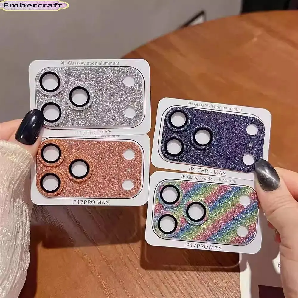 Viral Aesthetic Camera Lens Protector for iPhone 17 Pro Max, Luxury Bling Crystal Camera Cover with 9H Tempered Glass & Aviation Aluminum Ring, Full Coverage Scratch Resistant Lens Guard, HD Clear, Easy Install, Cute Phone Accessory for Women, Accessories