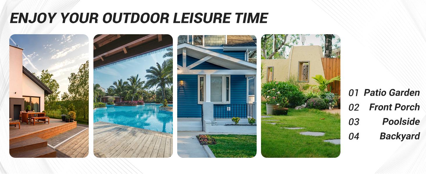 Amopatio Greenish Spring 3 Pieces Patio Furniture Set, Outdoor Rattan Swivel Rocker Gliders for Garden & Backyard, Love Seat Conversation Set with Glass Table