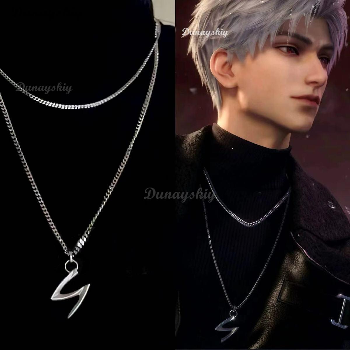 Anime Love and Deepspace Sylus Cosplay Collarbone Necklace Ornament Pendant Cartoon Accessorie Decorate Game Birthday Xmas Gift Anime Love and Deepspace Sylus Cosplay Collarbone Necklace Ornament Pendant Cartoon Accessorie Decorate Game Birthday Xmas Gift