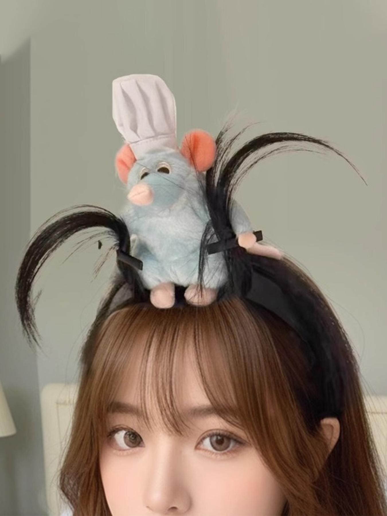 Women's Cute Cartoon Mouse Rabbit Plush Hairband, Fun Halloween Makeup Prop, Adorable Party and Holiday Costume Headwear, Party Accessory