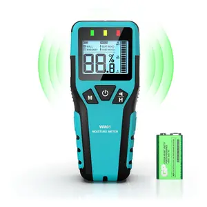 Pinless Moisture Meter for Home Use, Non-destructive Testing for Floor, Wood, Walls, Concrete, Damp Meter with Accurate Readings, Model WM01