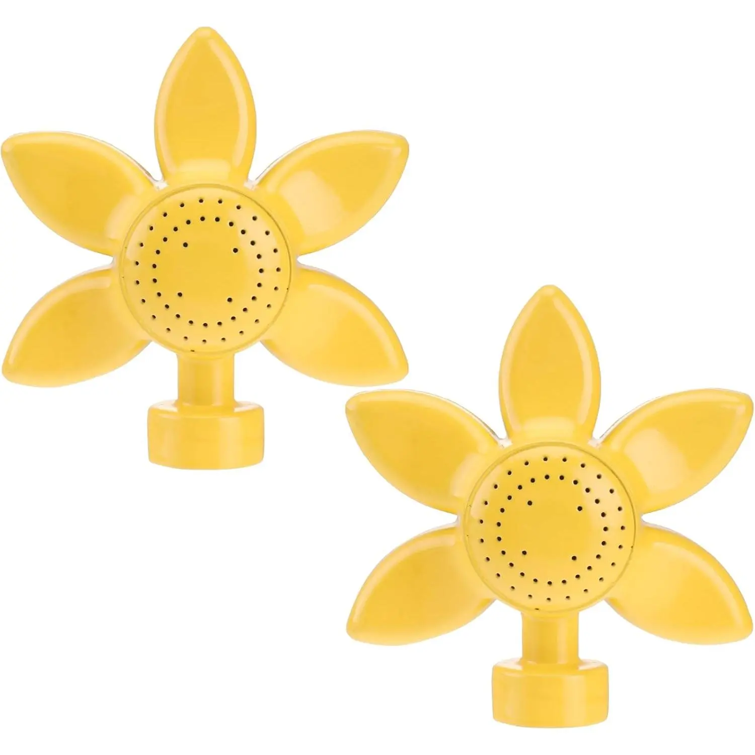 Metal Lawn Sprinklers, 2-Pack, 4.3" Size Flower Shape Yellow Design, Outdoor Watering Tool for Small Area Play & Garden Irrigation