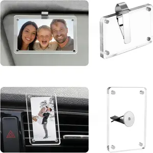 Picture Holder,2-in-1  Photo Clip for  Visor & Air Vent, 3.5 x 2.4 Inches   Visor Accessories for Family, , Pets Photo (1 Visor Clip & 1 Vent Clip)