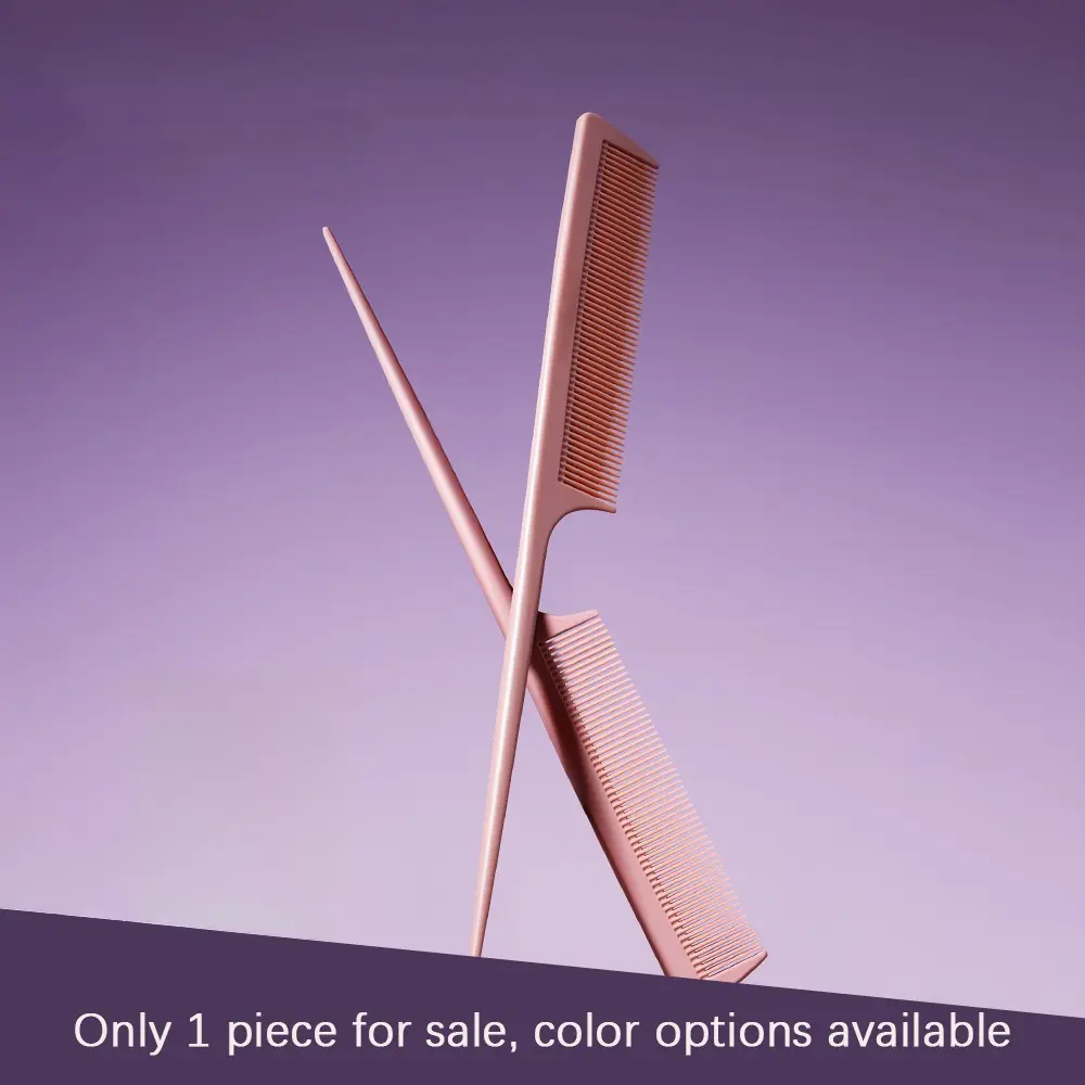 Matte Nude Long Handle Smoothing Comb, Anti-Static, Knot-Free, Dry & Wet Use, Sectioning Hair Brush, Ideal for Salons & Home Hairstyling Tools