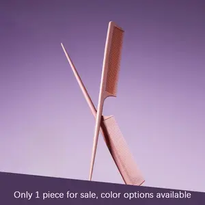 Matte Nude Long Handle Smoothing Comb, Anti-Static, Knot-Free, Dry & Wet Use, Sectioning Hair Brush, Ideal for Salons & Home Hairstyling Tools