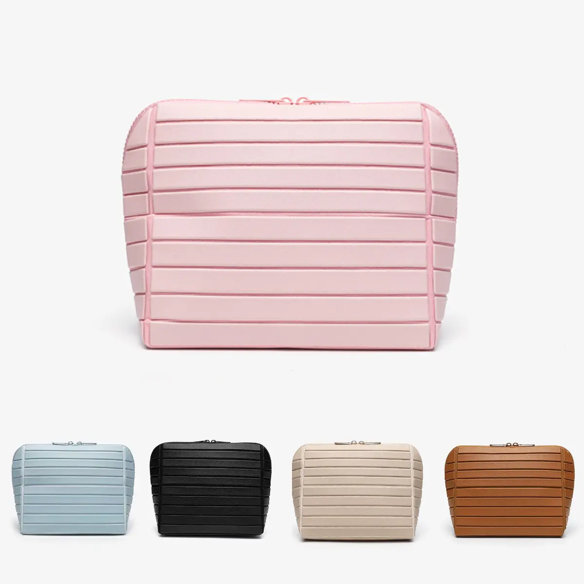 Women’s Fold-Open Waterproof Makeup Organizer Pouch, 7.87*7.09*4.33in Multi-Compartment Bag with Durable Zipper for Daily & Trip Use, Ideal for Makeup Organizer Pouches, Bag Organization Needs Toiletry Pouch