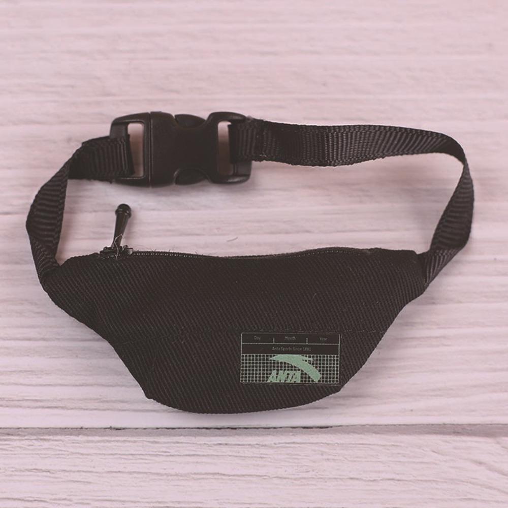 Miniature Doll PU Leather Bag DIY Mini Plush Doll Leather Handbag Purse Black 17cm Doll Bag Accessories Dolls Accessories