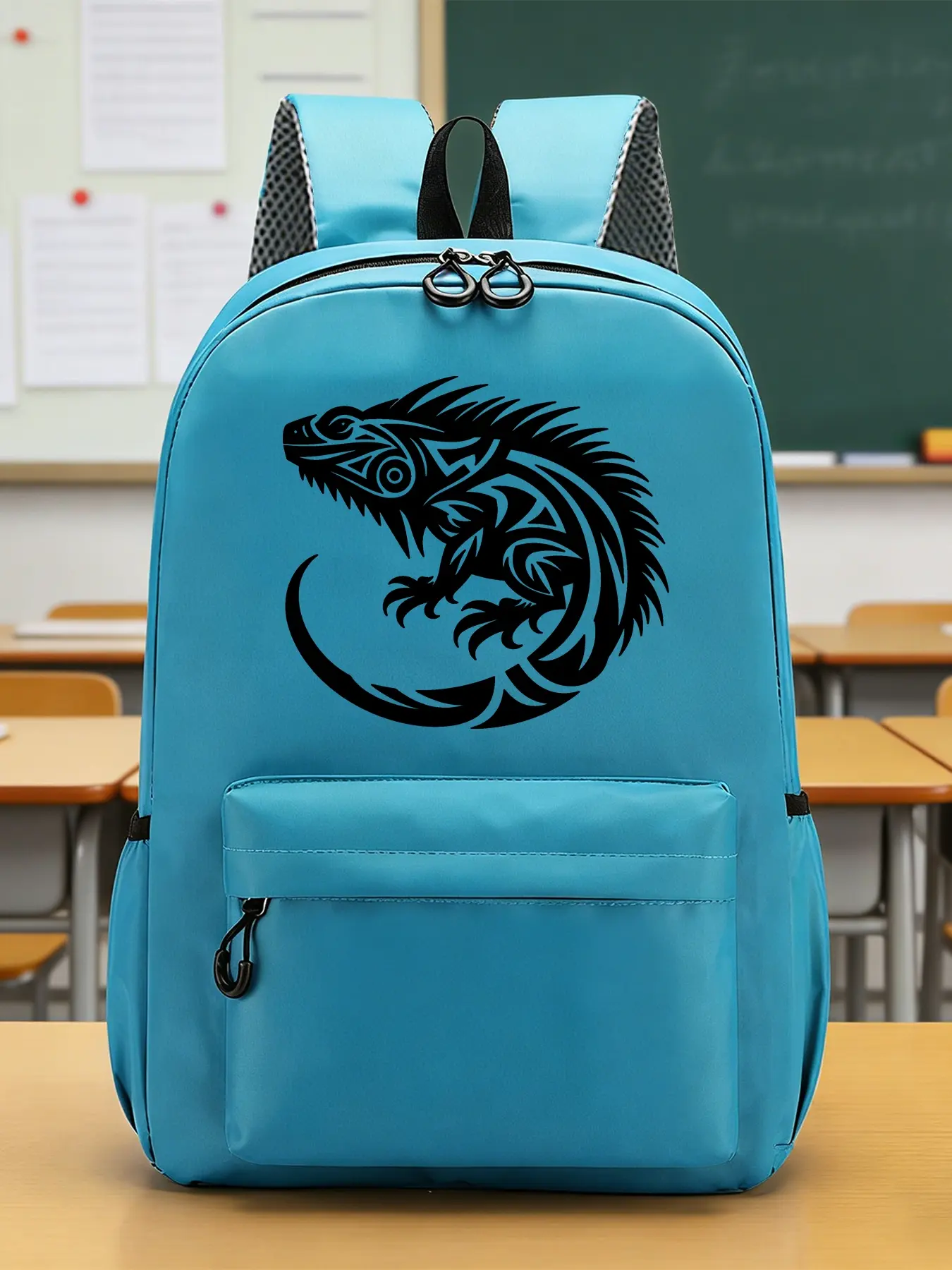 Lizard Pattern Fashion Backpacks, Casual Backpacks, Travel Backpacks, Adjustable Shoulder Straps, Zipper Closure, Separate Small Compartments, Side Pockets, Suitable for Study or Daily Commuting, An Ideal Gift.