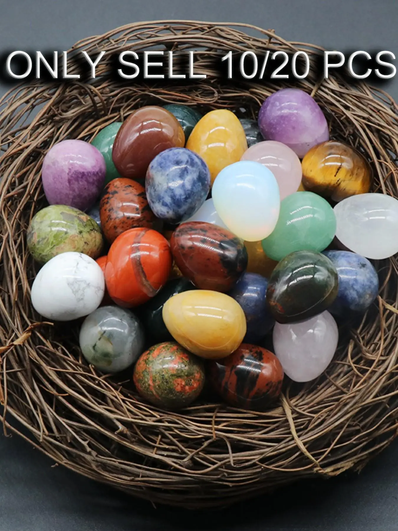 Natural Easter Egg Shaped Stones, Polished Quartz Tiger Eye Eggs, Seasonal Decorations, Handmade Natural Gemstones, Crystal Ornaments, 10/20 Pieces