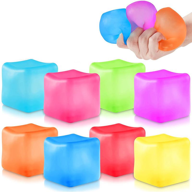 Soft Sensory Toy Stress Reduction Fang, Elastic Stress Reduction Ball (Children and Adults), Soft Ice Cube Sugar Ball (Boys and Girls), Slow Rising Soft Ball, Squeeze Ball, Autism Anxiety Relief, Gifts