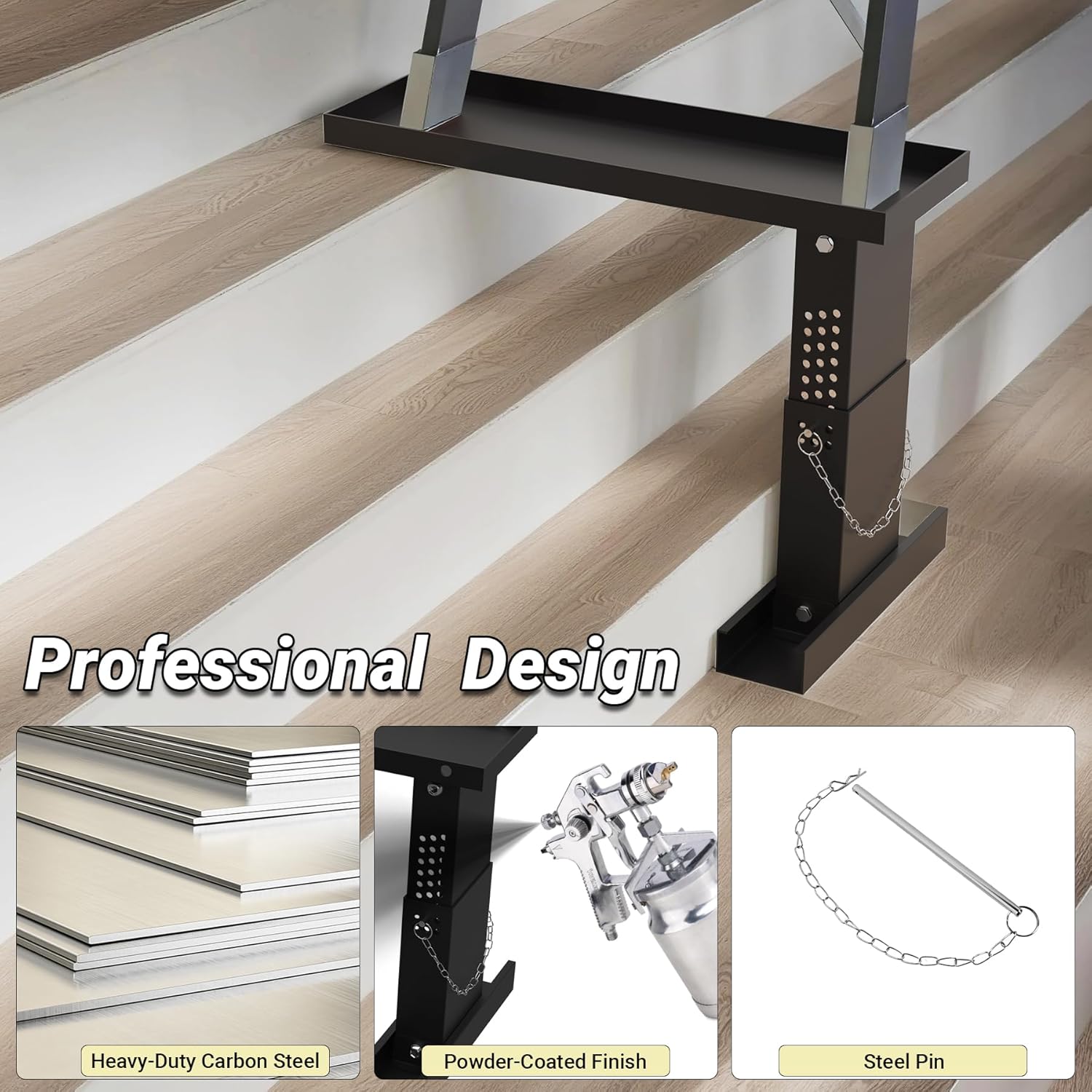 Ladder Extender Pro, Ladder Stabilizer High Strength, Ladder Leveler 13.4"-19" Adjustable Height Range for Single and Extension Ladders