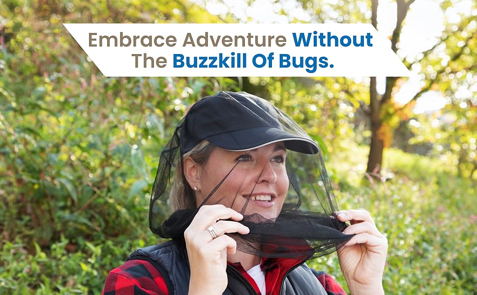 EVEN NATURALS Premium Mosquito Head Net - Ultra Large and Long, Extra Fine Holes, Mesh (39 * 26 * 25 inch)