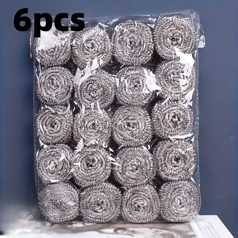 6pcs Heavy-Duty Scouring Pad Made of Commercial-Grade And Fiber, Ideal for Cleaning Kitchens, Floors, And Toilets, Effective Against Tough Stains And Grease