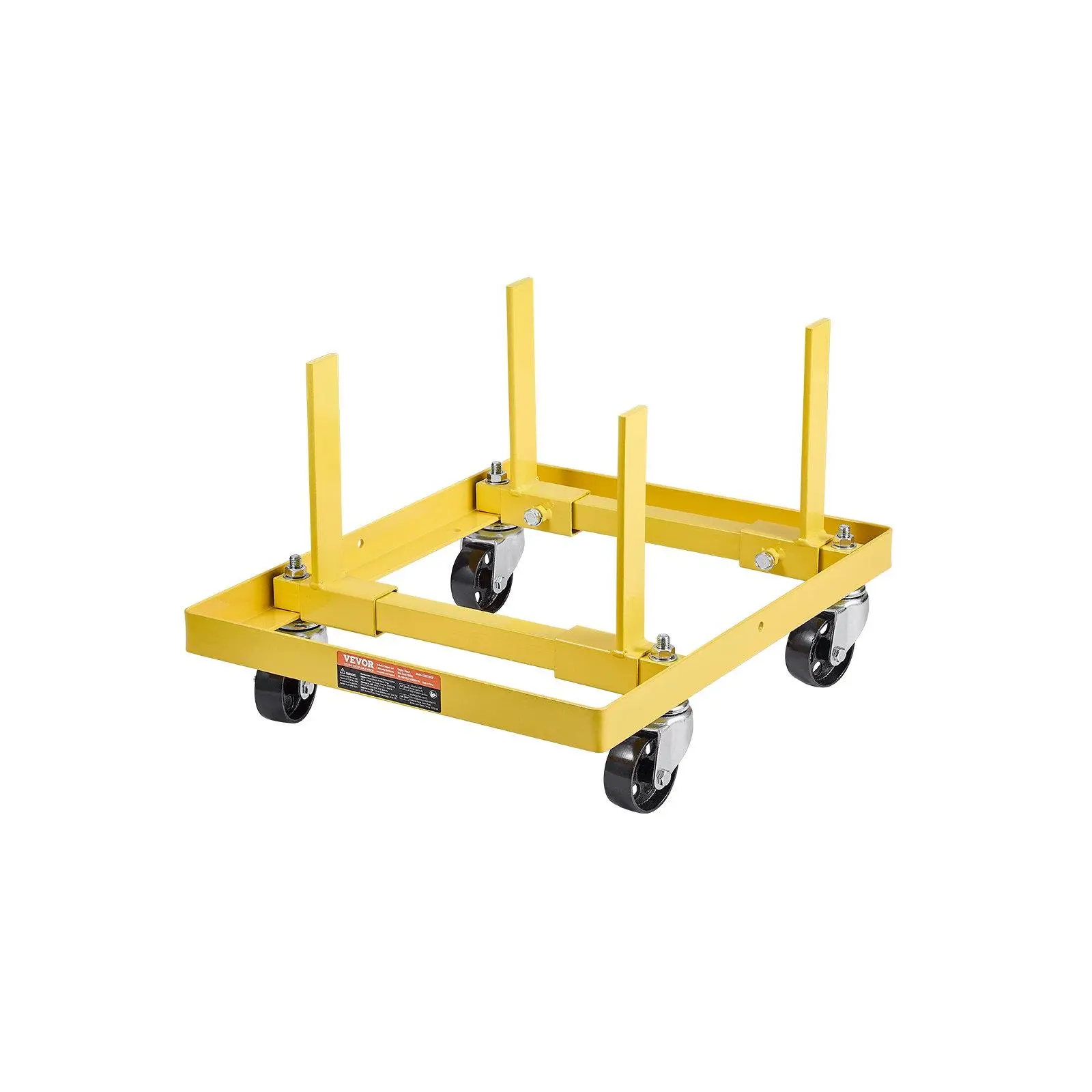 VEVOR Engine Stand, 750 LBS Load Capacity Steel Frame Engine Support with Adjustable Size, Heavy-Duty Holder, 4 Swivel Casters Straps, 2 Ratchet Straps, Suitable for Most Vehicle Motors
