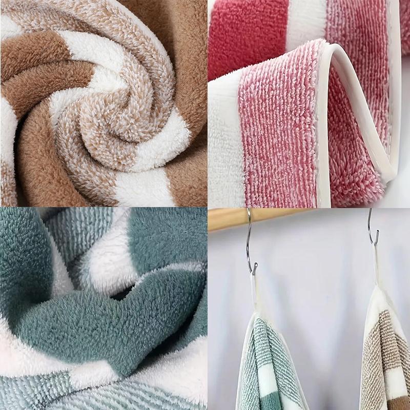 Striped Bath Towel Sets, Premium Bath Towels, 2/5/8/12 Pcs Washcloths Hand Towel and Bath Towels Soft Absorbent Microfiber Blanket Towel, Quick Drying Towel for Bathroom, Hotel, Salon, Spa, Gym, Home Goods