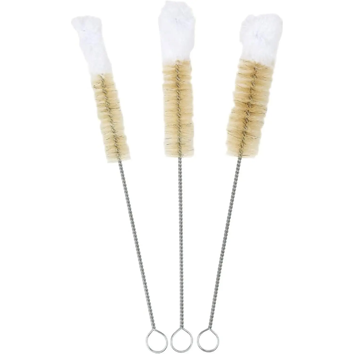 Soft-Tip Cleaning Brush Set,  Brush with Long Handle, Handy Crevice-Cleaning Tool, Glassware-Cleaning Brush, Set of 3
