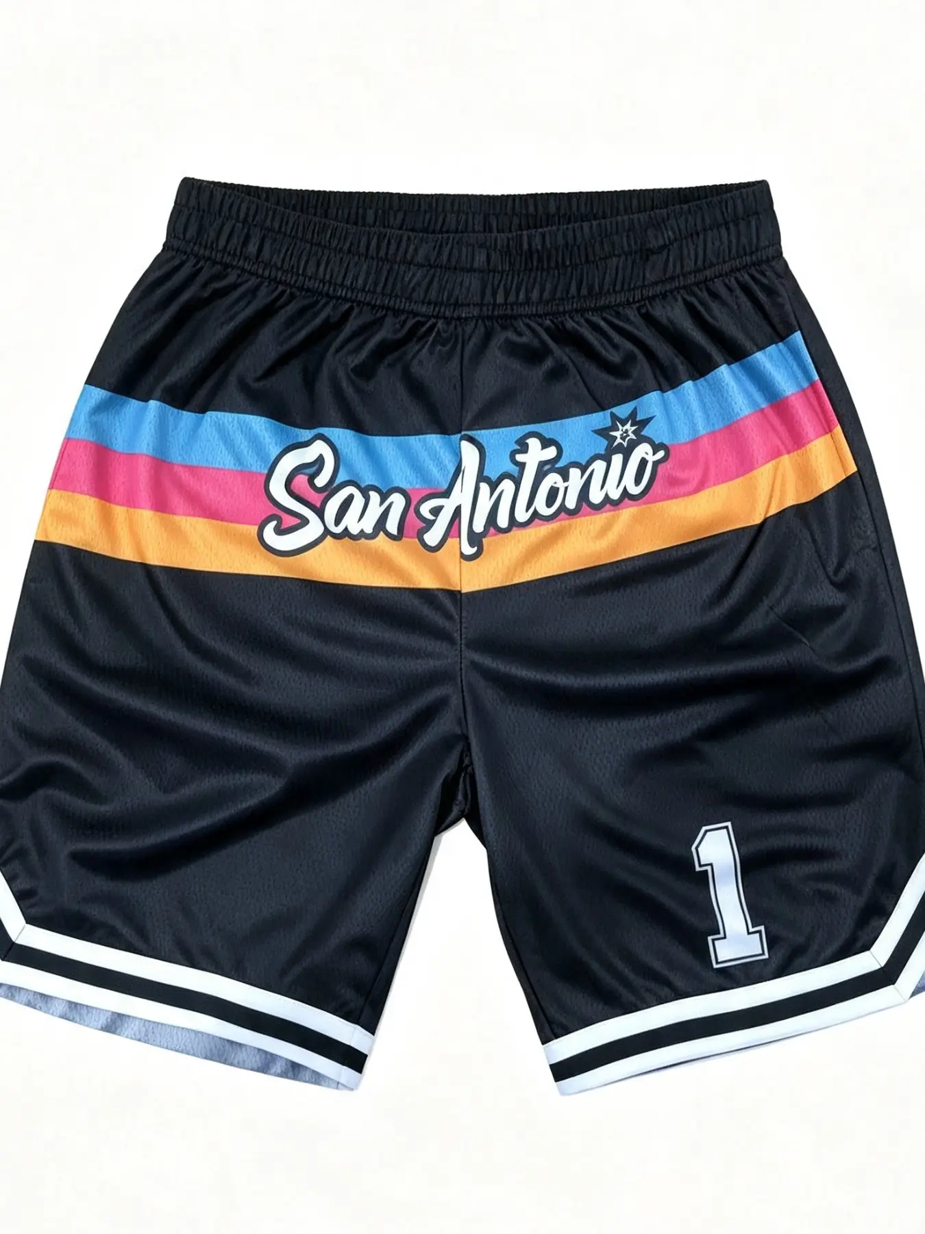Saint Anthony's No. 1 Basketball Pants, Outdoor Sports Shorties, Casual Party Shorts, Breathable Mesh Material, Comfortable Fit
