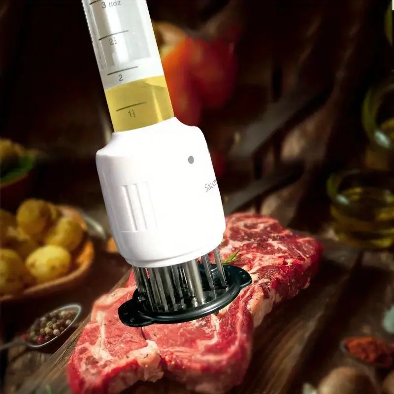 Meat Injector Kit - Durable, Easy-to-Use Professional Chef-Approved BBQ Utensil, Tenderizer for Flavoring Meat, Essential BBQ Accessory to Enhance Cooking Experience