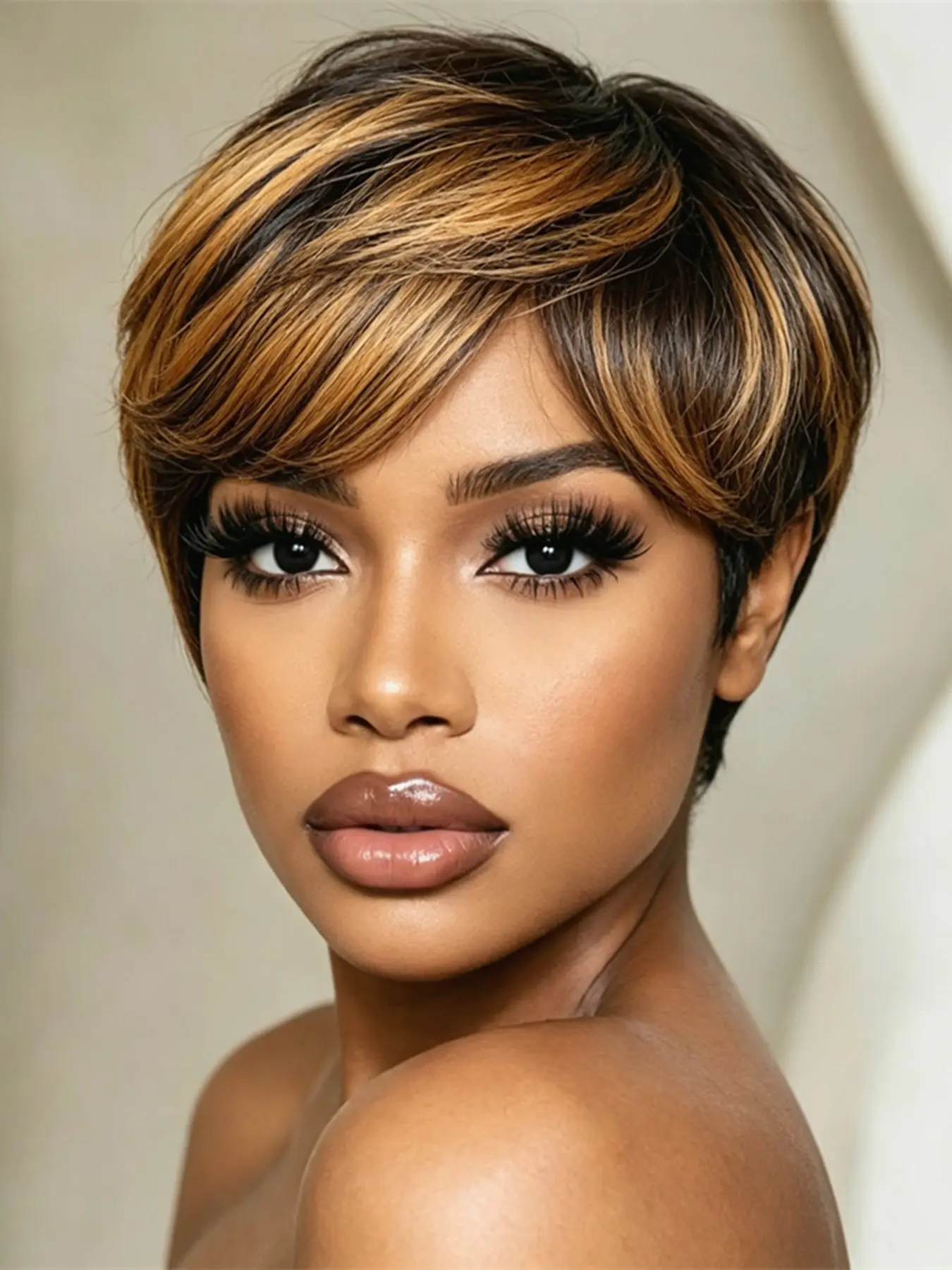 Pixie Wig Short Straight, Party Holidays Gift Wig, Pixie Cut Human Hair Wig, Machine Made Women Wig, Stylish and Versatile