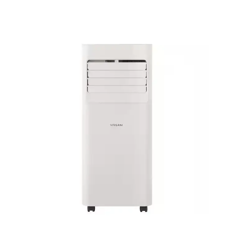 Vissani 5,000 BTU Portable Air Conditioner - 3-in-1 Design (Cool/Dehumidify/Fan), 150 sq. ft. Coverage, Remote Control, 24-Hour Timer, Low Noise, Easy Installation, Adjustable Louvers, Auto-Restart, Eco-Friendly R-32, White - Like New, Small Spaces, Compa