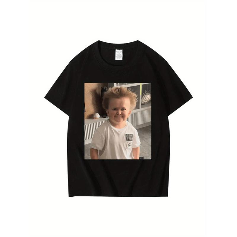 Trendy Oversized Cotton Tee Featuring Hasbulla Meme Design for Plus Size Men - Comfortable Crew Neck Shirt Perfect for All Seasons Trendy Oversized Cotton Tee Featuring Hasbulla Meme Design for Plus Size Men - Comfortable Crew Neck Shirt Perfect for All Seasons