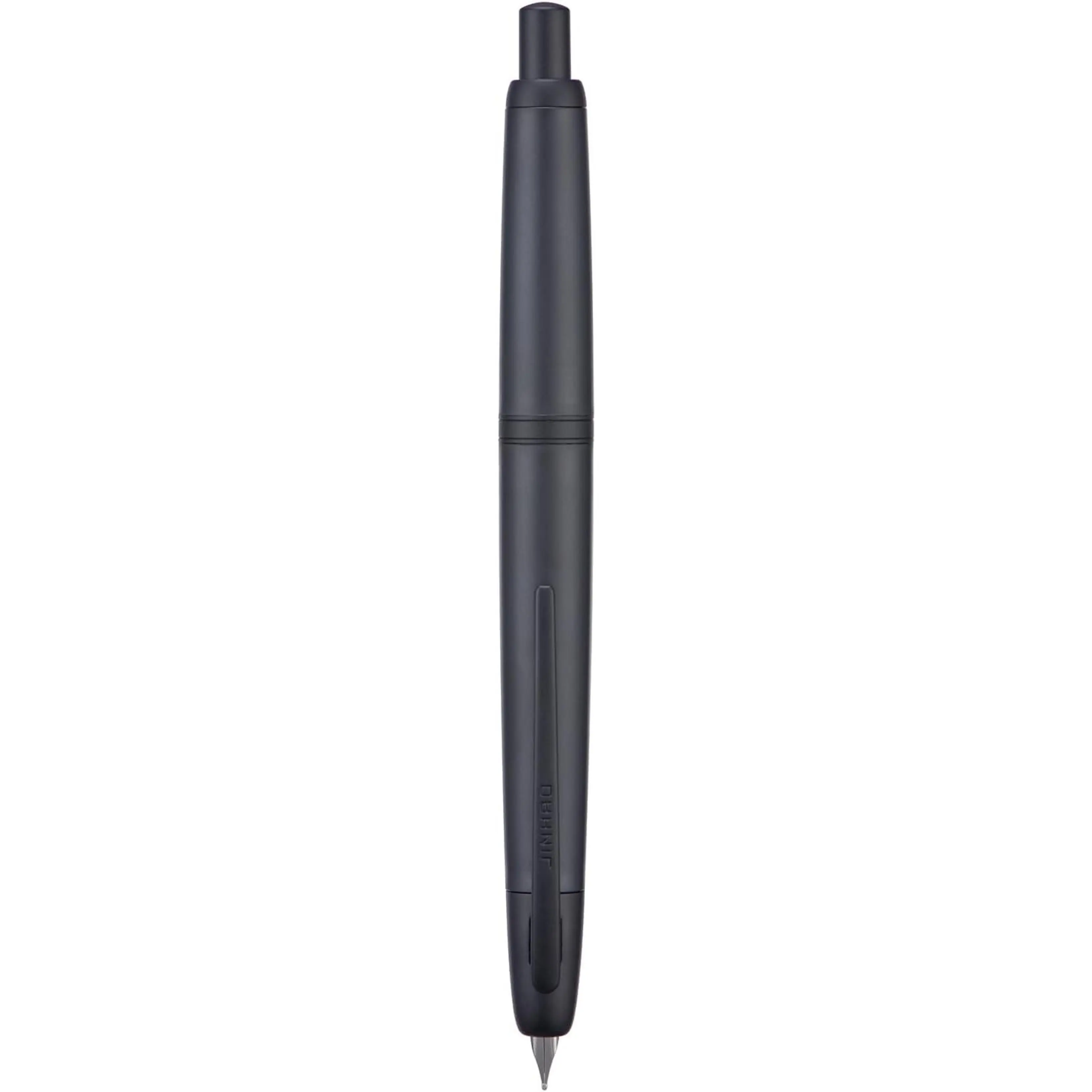 Fountain Pen Set, 20 Matte Black Retractable Fountain Pens with Extra Fine Nibs and Ink Converters (Black Clip), Ink Converter