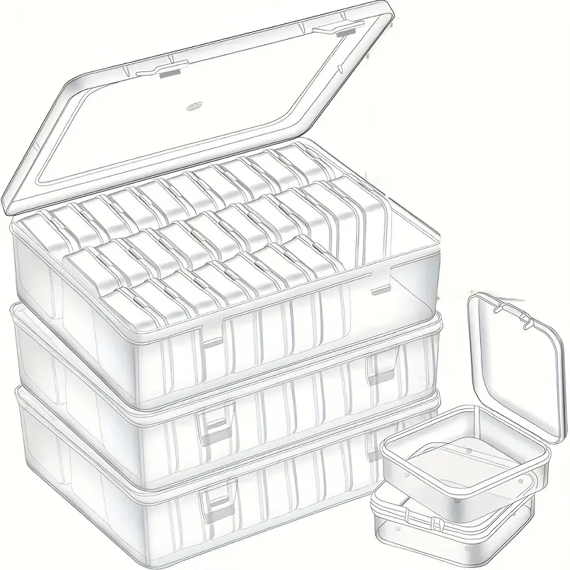 Transparent plastic storage box - 30 compartments - Thick, stackable drawer-style organizer box. Suitable for displaying DIY beaded jewelry, portable craft box. Can store hair accessories. Craftsmen's Christmas gift (compatible with handmade items)