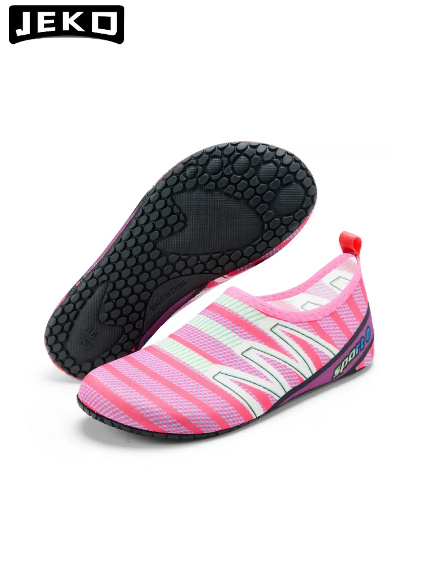 JEKO Beach Shoes Unisex Sporty Water Shoes, Lightweight Breathable Slip Resistant Rubber Sole, Ideal for Beach, Rafting, Swimming, Comfortable and Durable