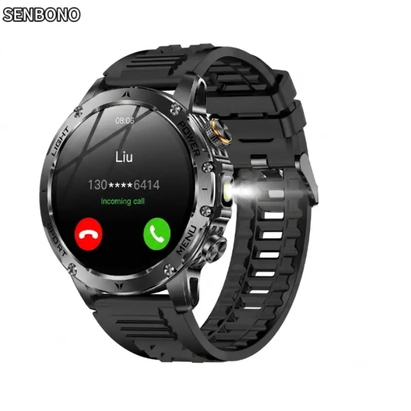 SENBONO smart watch, Calling smart watch, supports wireless calls and message notifications, multiple sports modes, remote camera and music playback, long-term sitting reminders, compatible with Android and iPhone, alarm clock, calculator, holiday gift