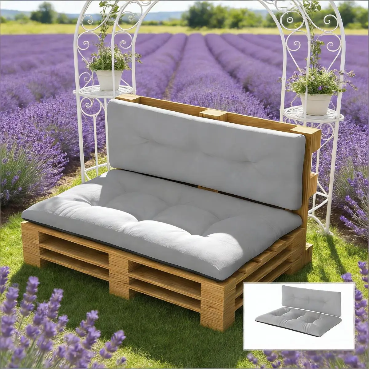AobtkelTufted Replacement Cushions,Outdoor 2 Chair Pallet Cushions(Only Cushion) On-Site, Casual, Waterproof