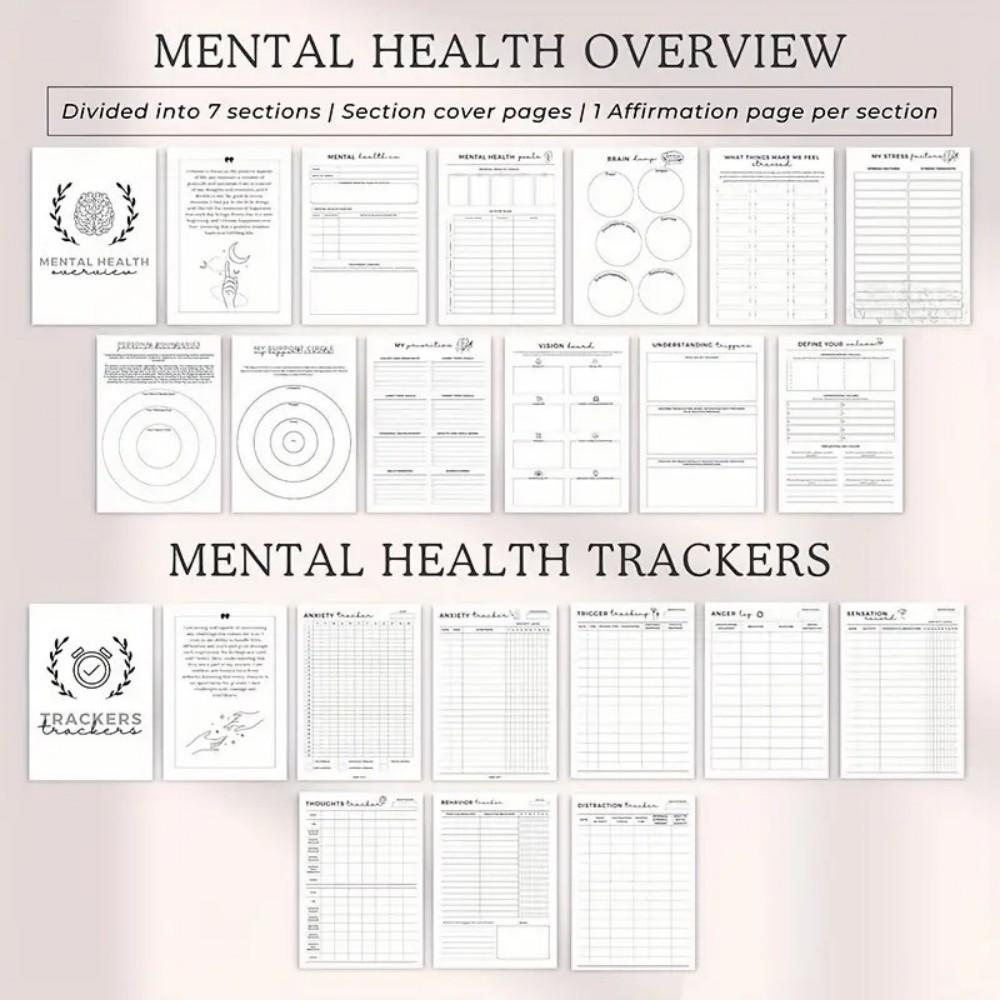 Mental Health Workbook, Mental Wellness, 1 Count Colorful Mindfulness Workbook, Managing Depression in Relationships, Addiction Recovery Strategies, Healing Complex PTSD